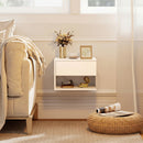 Set 2 Comodini Sospesi a Parete 40x35x30 cm con Prese di Corrente in Melamina Bianco      