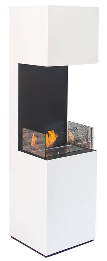 sconto Bioethanol-Bodenkamin 150x40 cm Karlsen Livigno Weiß