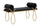 Black Ribbon Bank 112,5 x 49 x 53 cm aus Eisen und MDF und Schwamm und schwarzem und goldenem Polyester