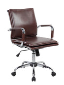Poltrona da Ufficio Direzionale Dallas con Braccioli 54x62x92-102 cm in Pelle Sintetica Cuoio      