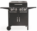 Barbecue a Gas 4 Bruciatori con Ripiani Lateriali Soriani Gastone Nero