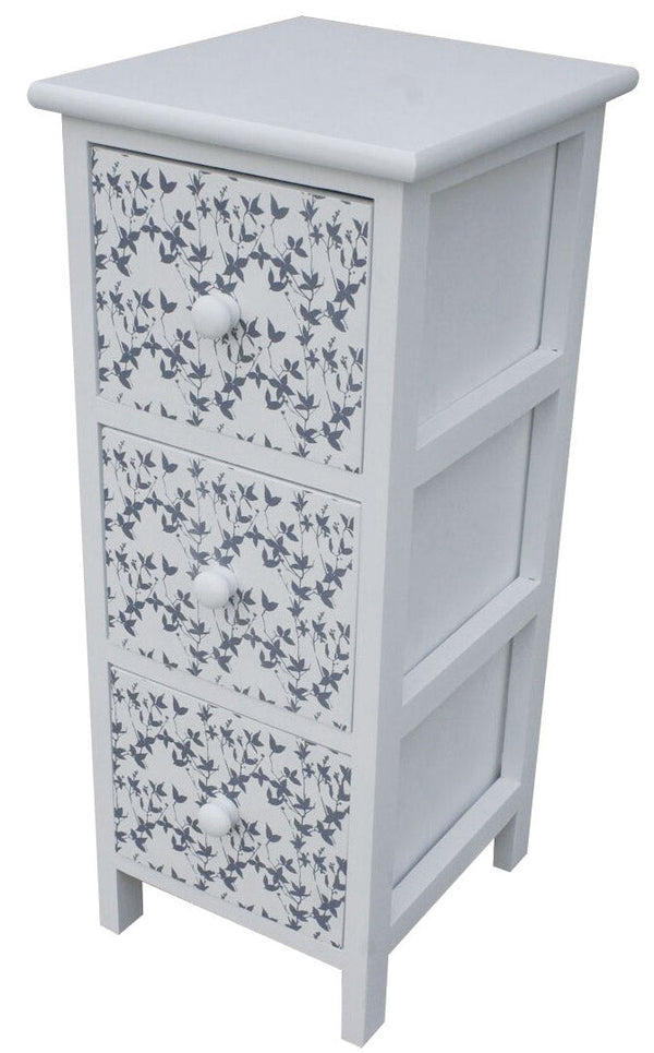 acquista Kommode mit 3 Schubladen aus Massivholz 25x25x71 cm Fumer Fanny Weiß