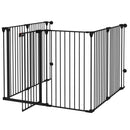 Cancelletto di Sicurezza per Animali Domestici 123x102x100 cm in Acciaio e Plastica Nero