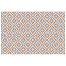 Tappeto da Esterno Reversibile 182x274 cm con Fantasia Geometrica Caffè e Bianco   