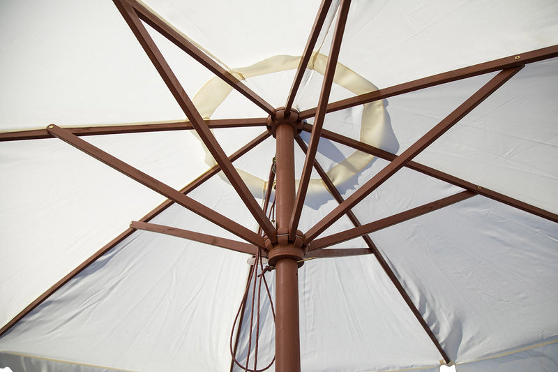 Ombrellone da Giardino Ø3 m Palo Ø48 mm in Legno e Poliestere Ecrù