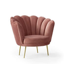 Poltrona a conchiglia 75x80x75 cm Orel in velluto rosa