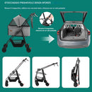 Passeggino per Animali Domestici Pieghevole 96x55x50 cm con Cestello Rimovibile in Acciaio e Oxford 300D Grigio      