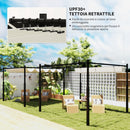 Gazebo Pergola da Giardino 298x298x230 cm con Telo Retrattile Bianco Crema   