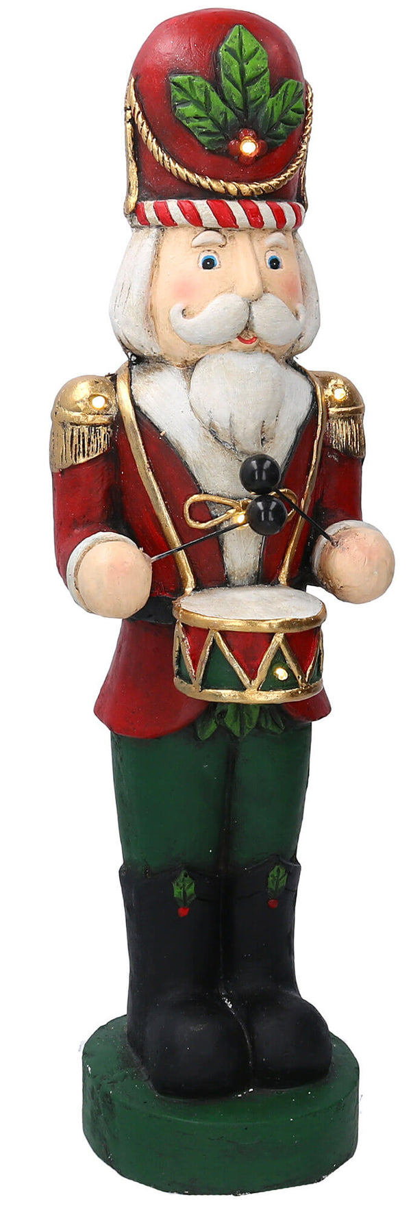 sconto Nussknacker Soldat aus Harz 17x18xh62 cm mit LED Adami Red Dekoration