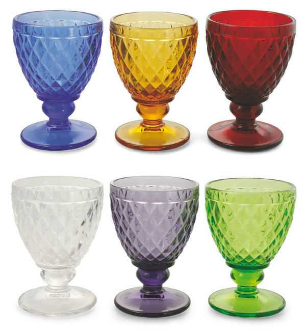 Set 6 Kelche Ø9x12,5 cm in Villa d'Este Home Tivoli Imperial Multicolor Glas online