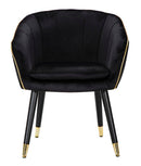 Poltrona Paris 62x58x78 cm in Legno Spugna Metallo e Poliestere Nero e Oro