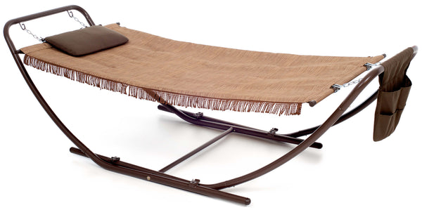 Garten-Hängematte aus Eisen und Polyester mit ecrufarbenem Zanzibar-Kissen acquista