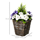 Vaso Fiori Finti di Phalaenopsis H45 cm Pianta Finta Fiori Viola e Bianchi