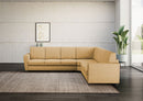 Divano Angolare 7 Posti 288x288x85 cm Yasel in Tessuto Ocra