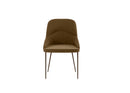 Set 4 Sedie Ginevra 54x63x89 cm in Tessuto Easy-Clean Gambe in Metallo Bronzo Marrone      