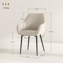 Set 2 Sedie Imbottite Stile Nordico 54x57x80 cm Tessuto Effetto Velluto Crema 