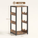 Portabottiglie 22x24x49,2 cm Scaffali Ondulati 6 Bottiglie Struttura in Metallo Marrone Rustico e Nero      