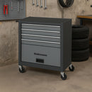 Carrello Portautensili 61,5x33x74,5 cm con 4 Cassetti per Utensili in Acciaio Grigio      