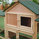 Conigliera da Giardino con Corsa e Rampe Tetto Impermeabile Legno 210x45.5x84.5 cm 