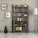Libreria 94x160 cm Leno antracite ripiani noce 