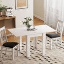 Tavolo Allungabile per 4-6 Persone 140x80x77,5 cm in Truciolato e Acciaio Bianco Effetto Legno      