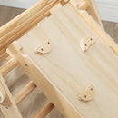 Gioco da Arrampicata per Bambini 147x64,5x63 cm con Triangolo e Pannello Scivolo ed Arrampicata in Legno di Pino Color Legno      