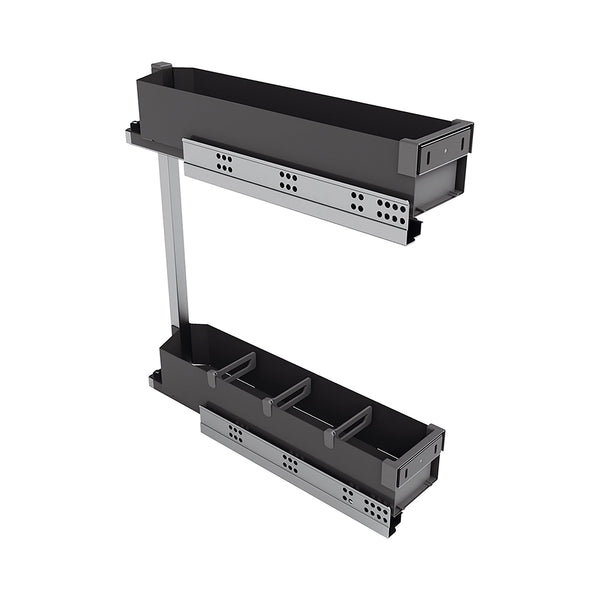 acquista Ausziehbarer Flaschenhalter für Küchenzeilen 15 cm in anthrazitgrauem Emuca-Stahl