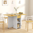 Tavolo Salvaspazio Pieghevole a 2 Ribalte per 2-4 Persone Quercia  