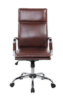 Poltrona da Ufficio Presidenziale Dallas con Braccioli 54x63x106-116 cm in Pelle Sintetica Cuoio      