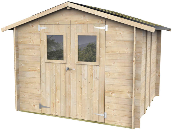 acquista Gartenbox für Werkzeuge 248 x 248 cm mit Doppelfenstertür aus Naturholz