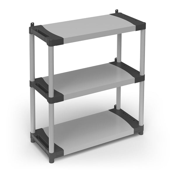 prezzo Regal aus grauem Harz mit 3 Regalen 80 x 40 x 85 cm