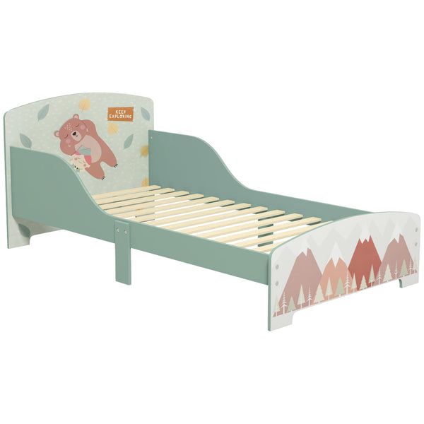 Struttura Letto Singolo per Bambini 77x143x60 cm con Bordi Rialzati e Doghe Verde acquista