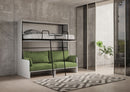Letto Doppio A Scomparsa Kando Con Divano Bianco Frassino e Verde      
