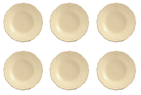 sconto Set 6 Suppenteller Ø23x4 cm aus Steingut Villa d'Este Home Tivoli Duchess Yellow