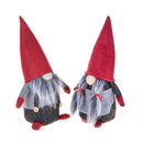 Set 2 Elfi H23,5 cm in Tessuto Rosso/Grigio