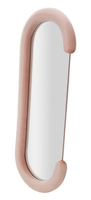 Specchio da Muro Chantal Velluto Rosa 60x7x160 cm in MDF e Poliestere e Specchio Rosa      