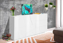 Credenza 2 Ante + 3 Cassetti 142,9x44,2x86 cm Ping Bianco Lucido
