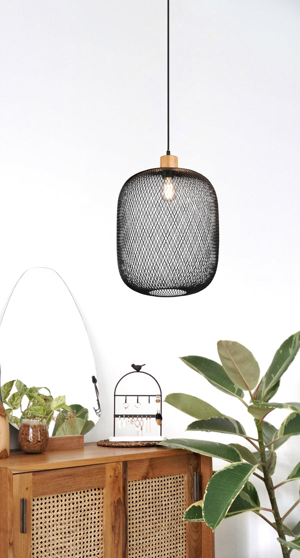 sconto Innenpendelleuchte aus mattschwarzem Metall