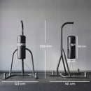 Supporto Sacco da Boxe Autoportante 123x141x220 cm con Sacco da 20 kg in Acciaio Nero      