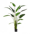 Set 2 Piante Artificiali Strelitzia 120x100x235 cm in Plastica con Vasi Verde