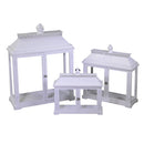Set 3 Lanterna in legno bianco 