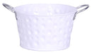 Vaso Tondo H8,3 cm in Metallo Zincato Bianco