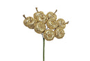 Set 24 Pick Mele Glitter H12,5 cm Oro