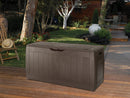 Baule Cassapanca da Esterno 117,5x57,3x45 cm in Resina Effetto Legno Keter Hollywood Marrone
