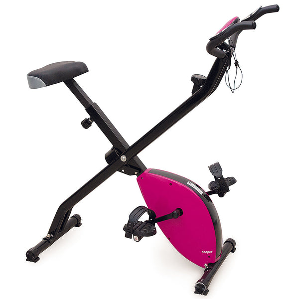 Zusammenklappbares magnetisches Heimtrainer mit Kooper-Display in Schwarz und Fuchsia sconto