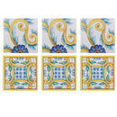 Set 6 Sottobicchieri 10x10x1 cm  in Ceramica VdE Tivoli 1996 Le Riggiole