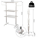 Stendibiancheria 3 Piani Regolabile in Acciaio Inox Premium 