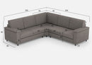 Divano Angolare 5 Posti 226x226x85 cm Marrak in Tessuto Grigio