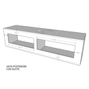 Mobile TV con Anta a Ribalta e Passacavi 153,6x40x39,6 cm con piedini Bianco Frassino
