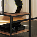 Scrivania per PC Reversibile 150x48x125cm con Supporto per Monitor e Scaffali Marrone   